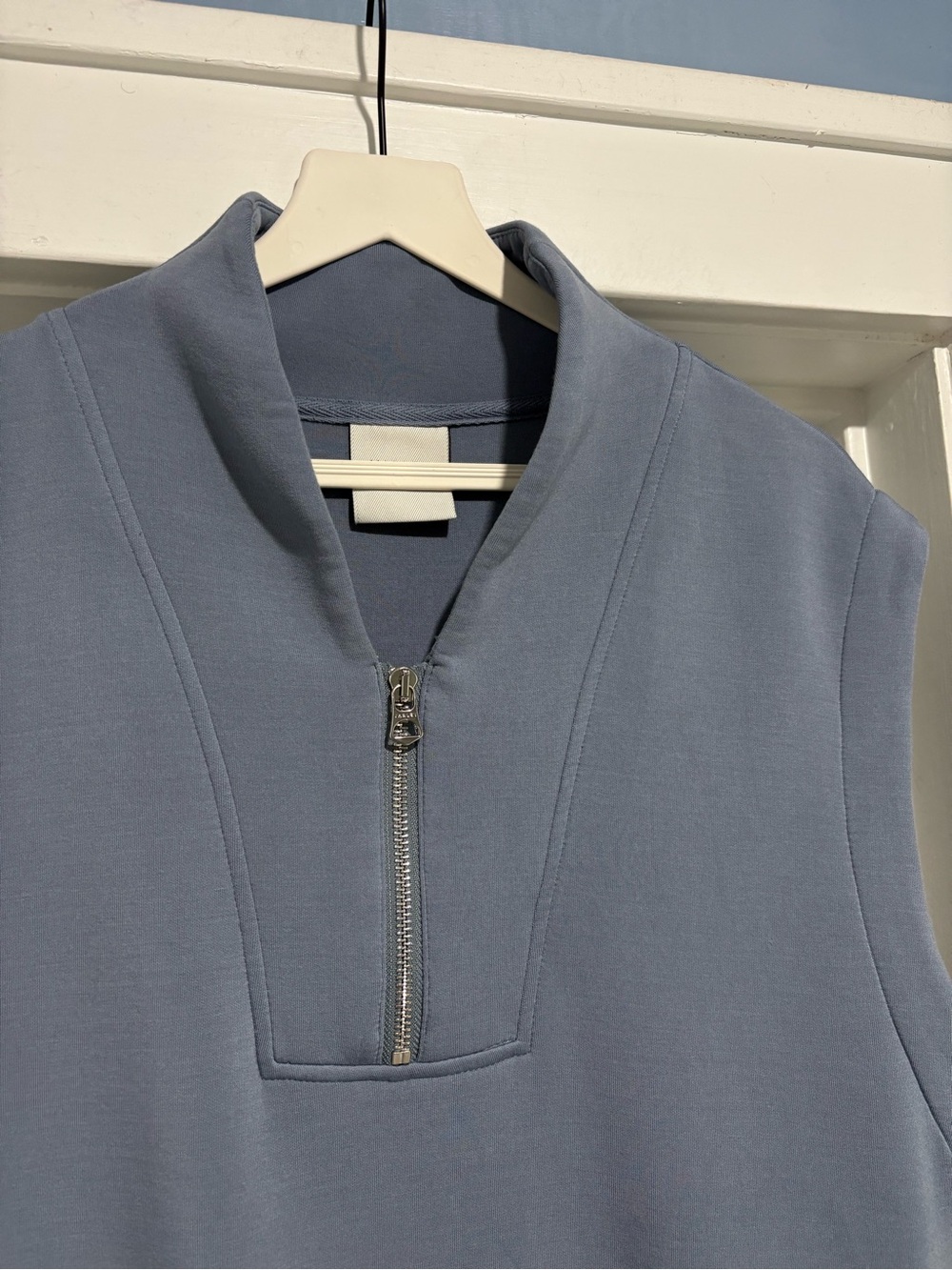 Varley Loretta DoubleSoft Half-Zip Sweater Vest in Stone Blue Size Small - Picture 7 of 15